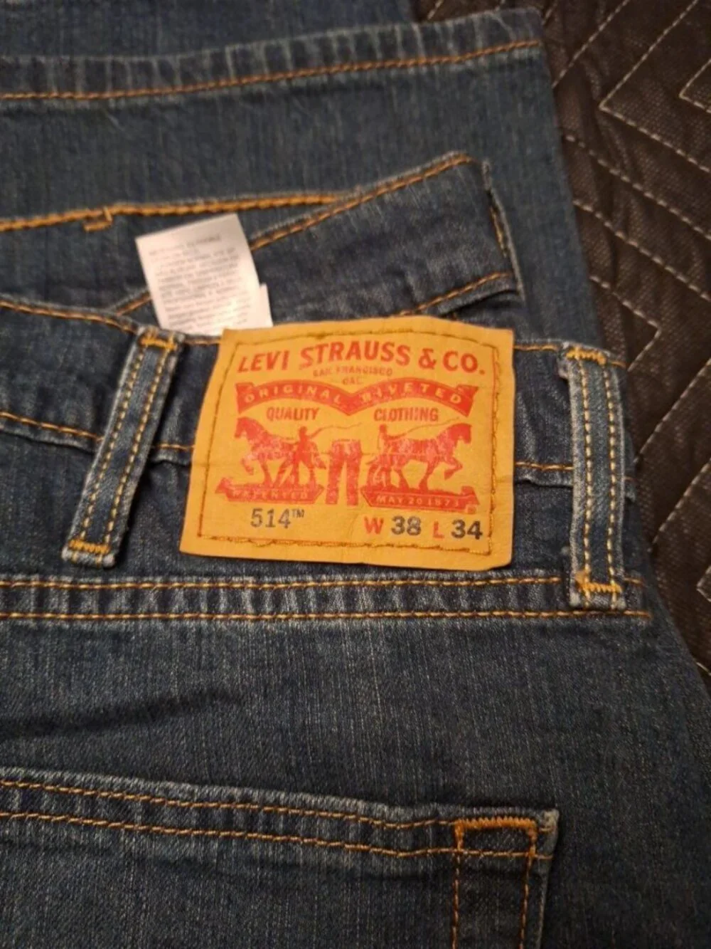 Levi’s 514 Straight Fit Jeans Men’s W38 L34 Blue Denim Casual Pants